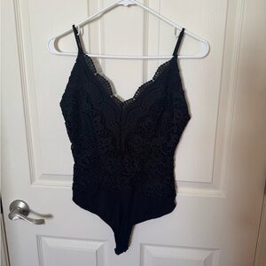 Lulu's Intricate Black Lace Top